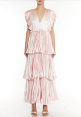 True Decadence Ballet Slipper Pink Pleated Tiered Dress