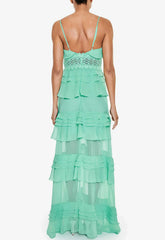 True Decadence Jade Green Ruffle Maxi Dress
