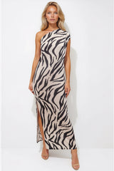 Honor Gold Zebra Print Cleo Maxi Dress