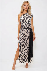 Honor Gold Zebra Print Cleo Maxi Dress