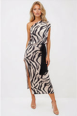 Honor Gold Zebra Print Cleo Maxi Dress
