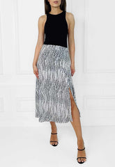Honor Gold Polka Dot Print Cora Midi Skirt