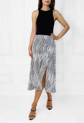 Honor Gold Polka Dot Print Cora Midi Skirt