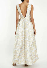 True Decadence Cream Brocade Ballgown