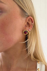 Deloris Red Circle Earrings