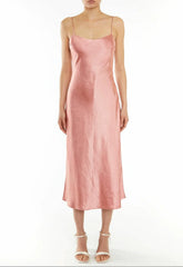 True Decadence Delphine Dusty Peach Midi Slip Dress