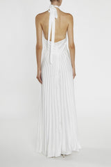 true Decadence Riley White Pleated Halterneck maxi-Dress
