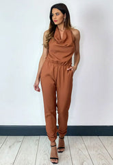 Lady Flare Brown Bella Jumpsuit