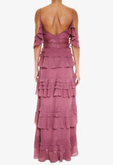 True Decadence Pink Ruffle Maxi Dress