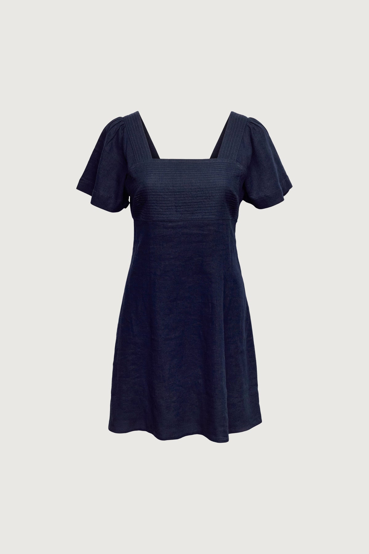 LINEN BLEND MINI DRESS