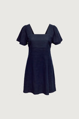 LINEN BLEND MINI DRESS
