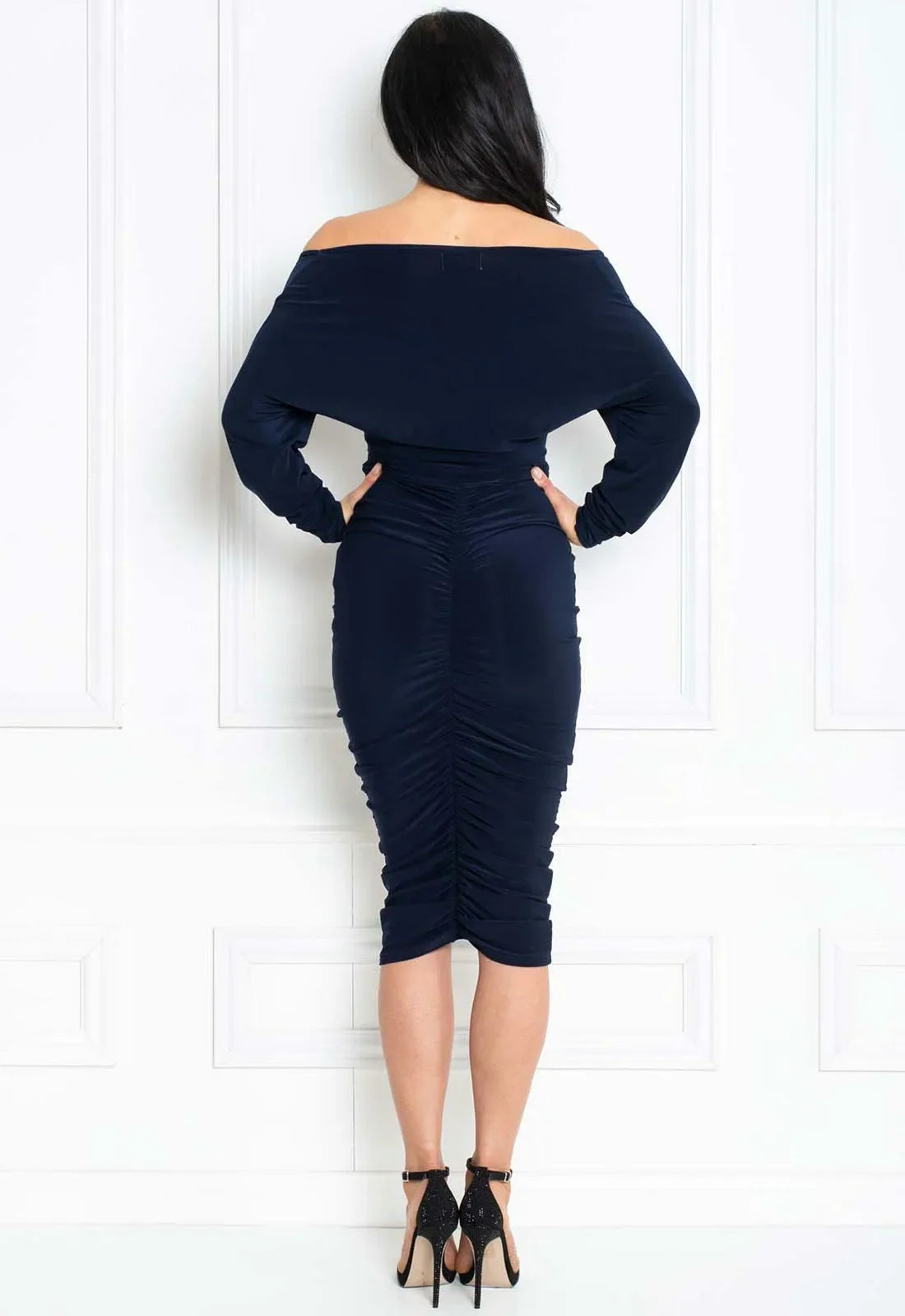 Honor Gold Navy Farrah Midi Dress
