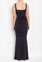 Honor Gold Navy Gabriella Shimmer Maxi Dress