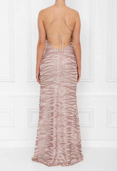Honor Gold Rose Pink Gia Sequin Maxi Dress