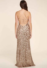 Honor Gold Harley Sparkle Sequin Maxi in Gold