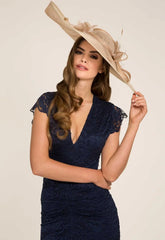 Honor Gold Lana Lace Midi Dress in Navy
