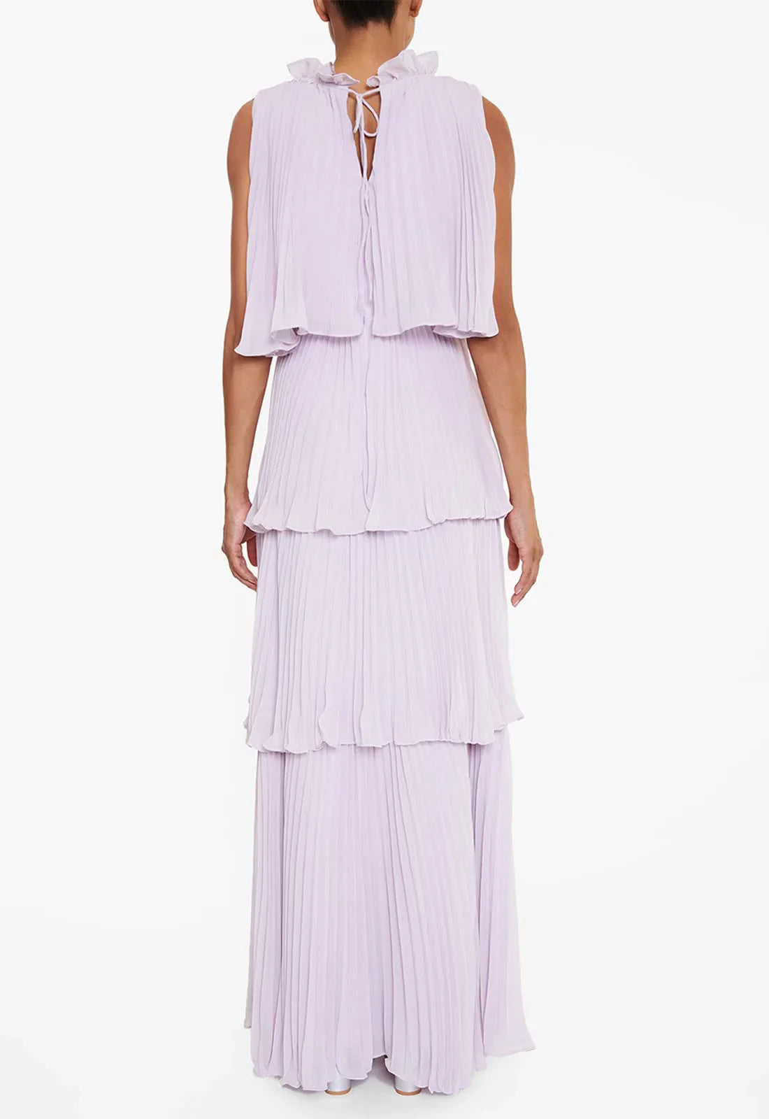 True Decadence Lilac Tiered Pleated Maxi Dress