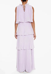 True Decadence Lilac Tiered Pleated Maxi Dress