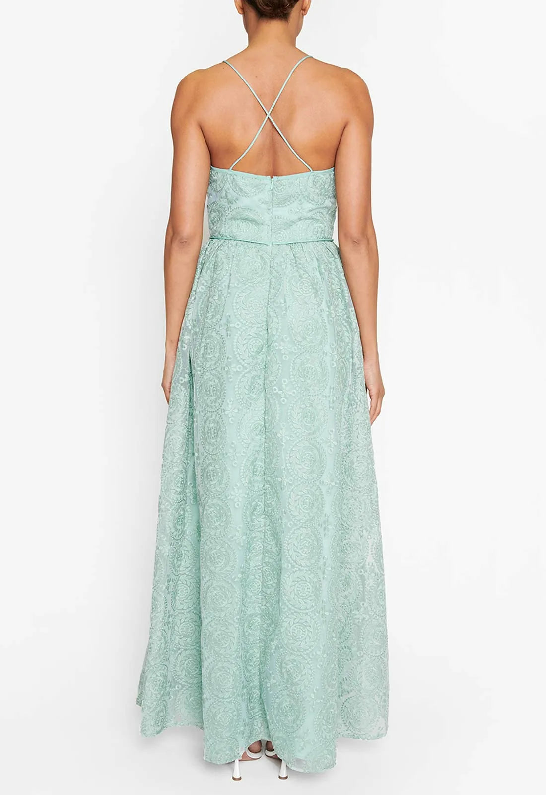 True Decadence Green Plunge Maxi Dress