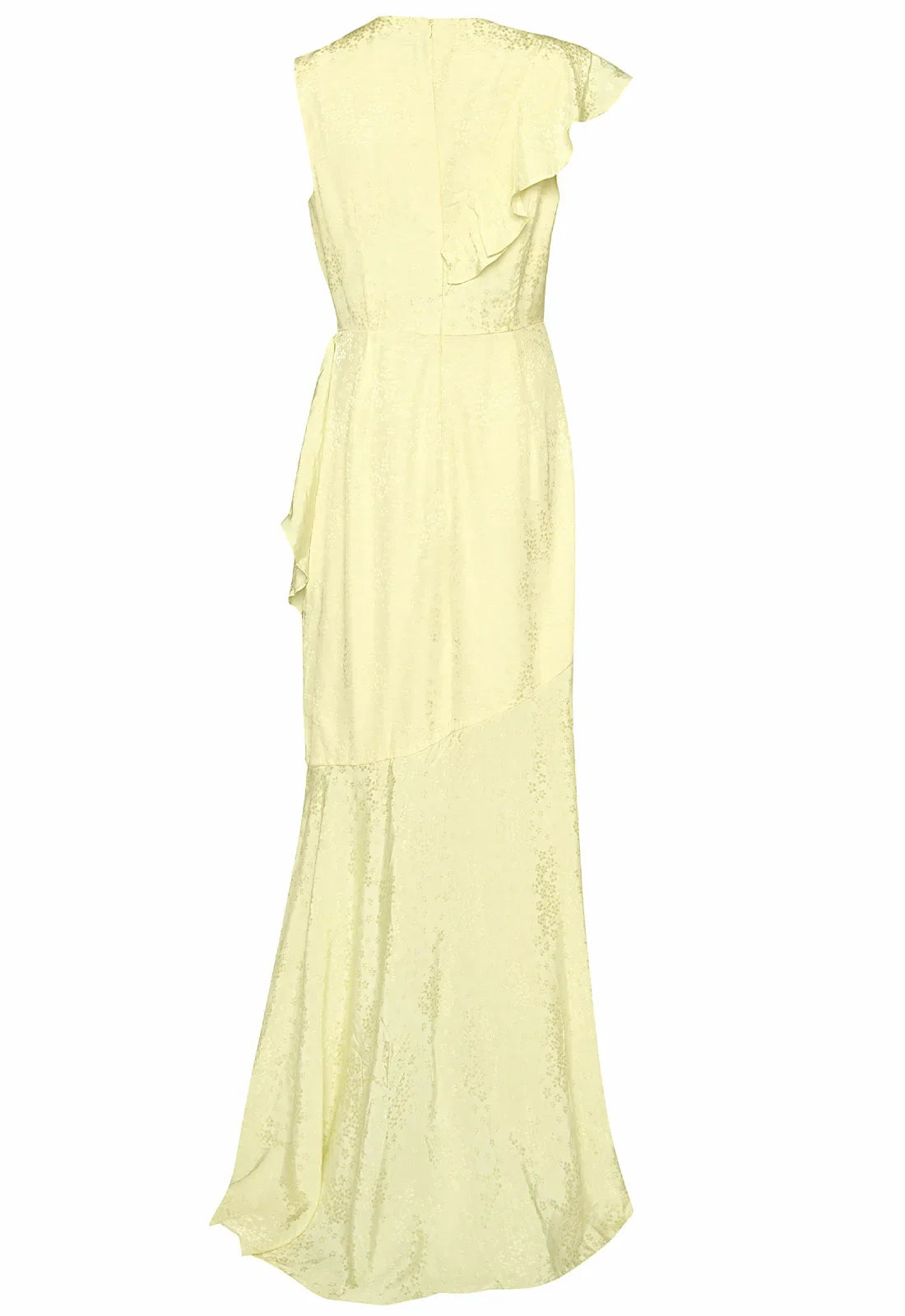 True Decadence Yellow Satin Layered Maxi Dress
