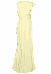True Decadence Yellow Satin Layered Maxi Dress