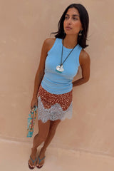 Ice Blue Ribbed Tank Top