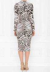 Honor Gold Leopard Jenny Midi Dress