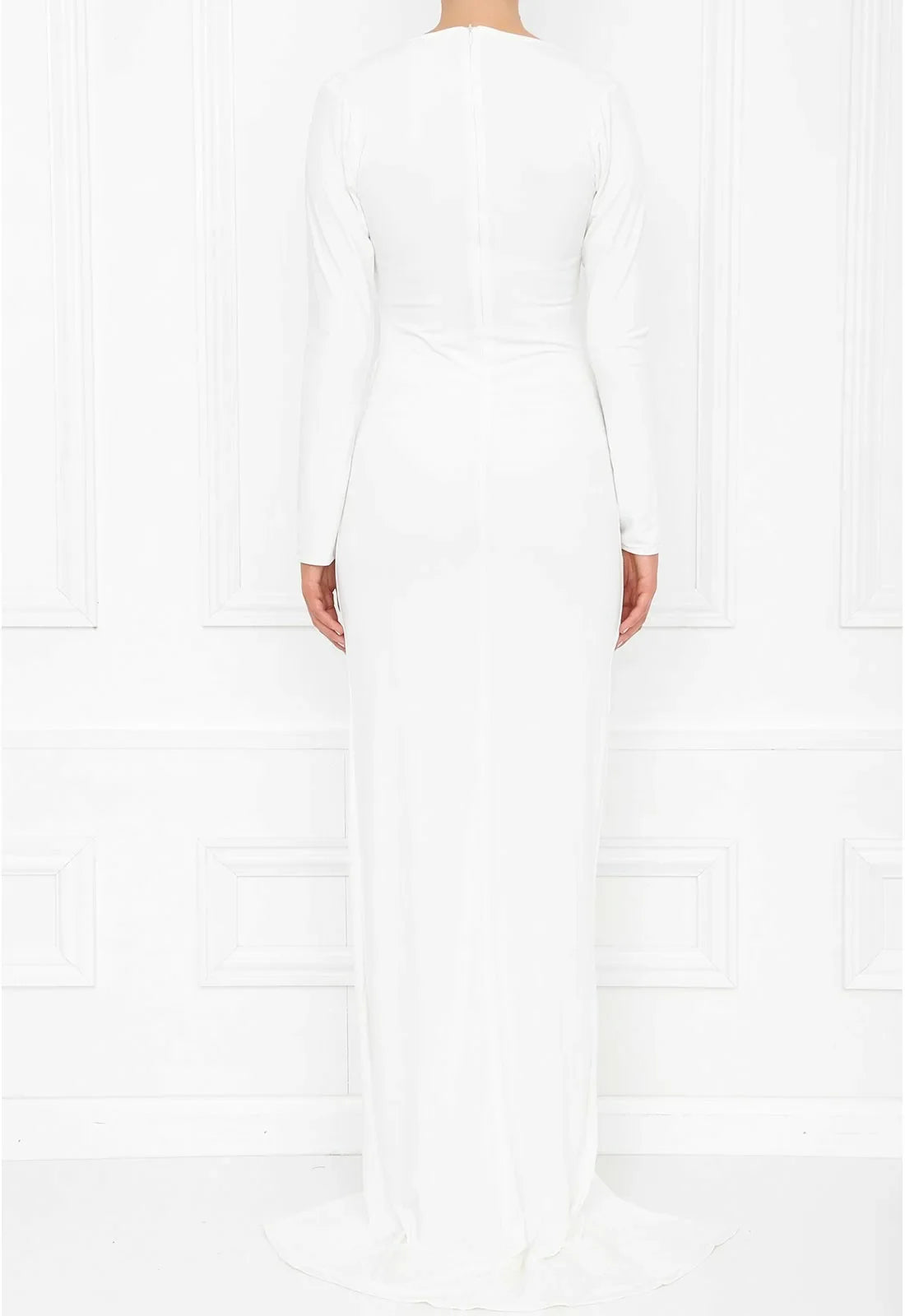 Honor Gold Jessica Long Sleeve Maxi Dress in White