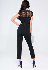 Lady Flare Black Sequin Jumpsuit