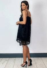 Lady Flare Black Lace Dress