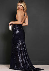 Revie London EXCLUSIVE Navy Jayne Maxi Dress