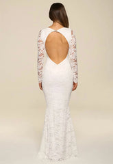 Honor Gold Faye Lace Backless Maxi in Ivory