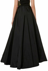 Raishma Taffeta Maxi Skirt in Black