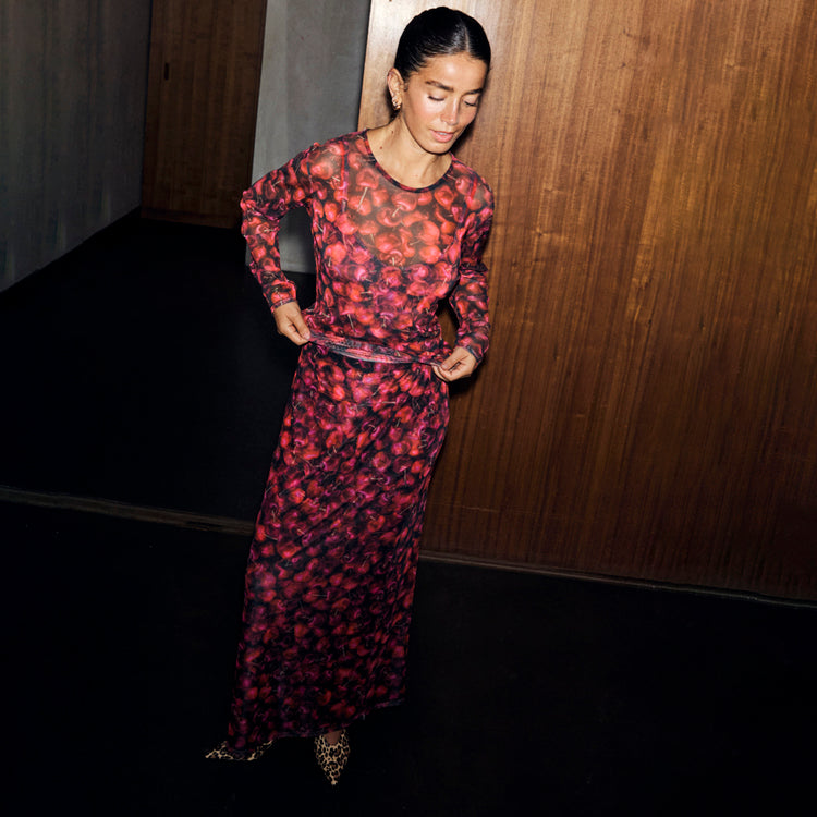 Cherry Mesh Dorris Skirt