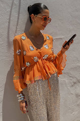 Apricot Embellished Top