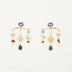 Gold Plated Balearic Charm Earring