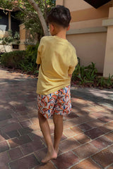 Boy's Banana Print Swim Shorts