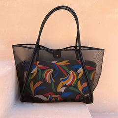 Black Mesh Tote Bag