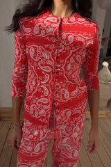 Red Bandana Alexa Cardigan