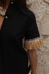 Black Raffia Shirt