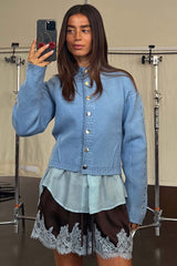 Ice Blue Studded Cardigan
