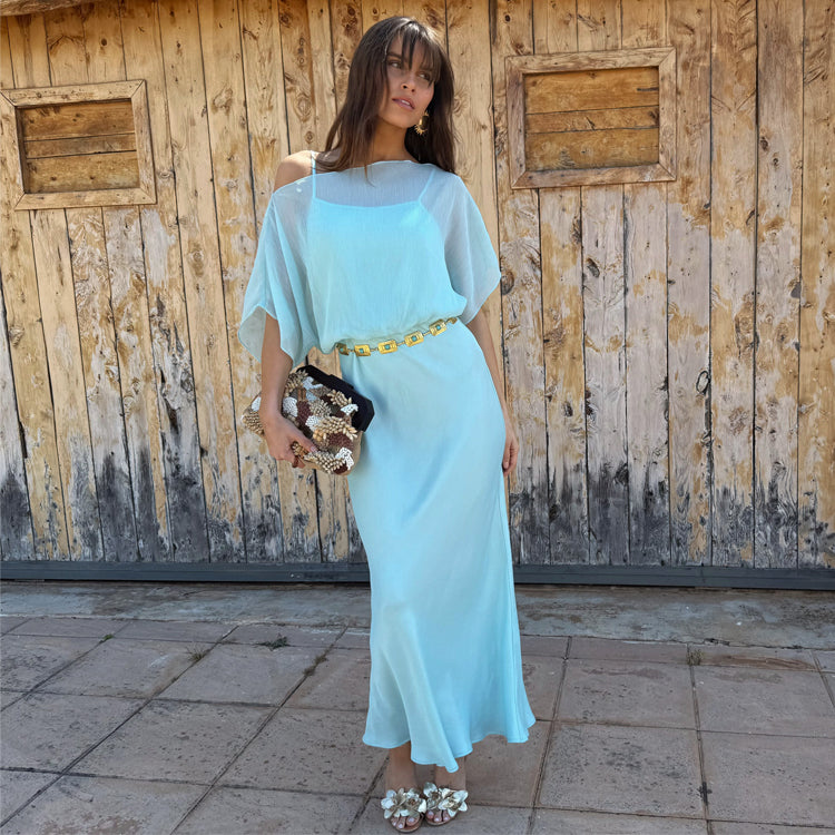 Blue Chiffon Tilly Dress