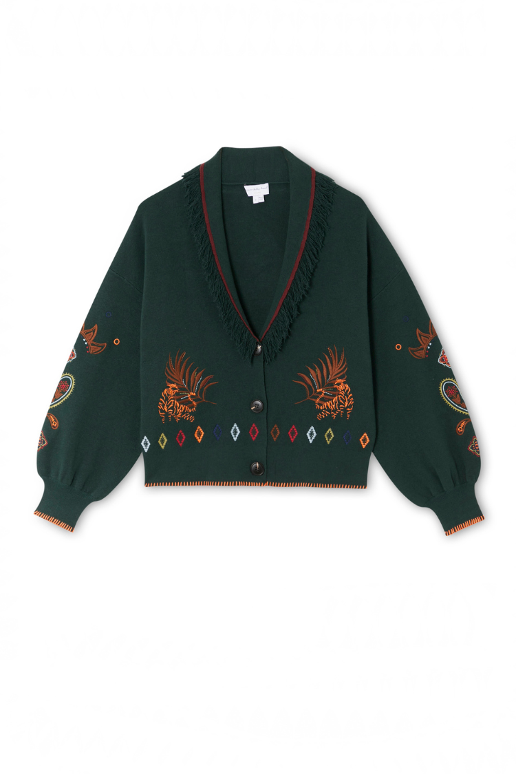 Bottle Green Safari Cardigan