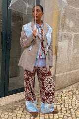 Chocolate Bandana Wide Leg Trousers