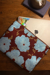 Blue & Burgundy Poppy Laptop Case
