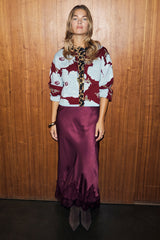 Burgundy Maeva Midi Skirt