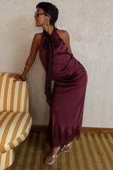 Burgundy Maeva Midi Skirt