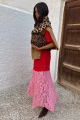 Red and Pink Cara T-Shirt Dress