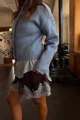 Ice Blue Studded Cardigan