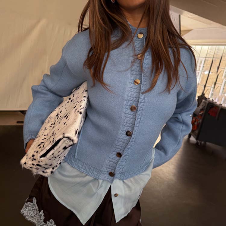 Ice Blue Studded Cardigan